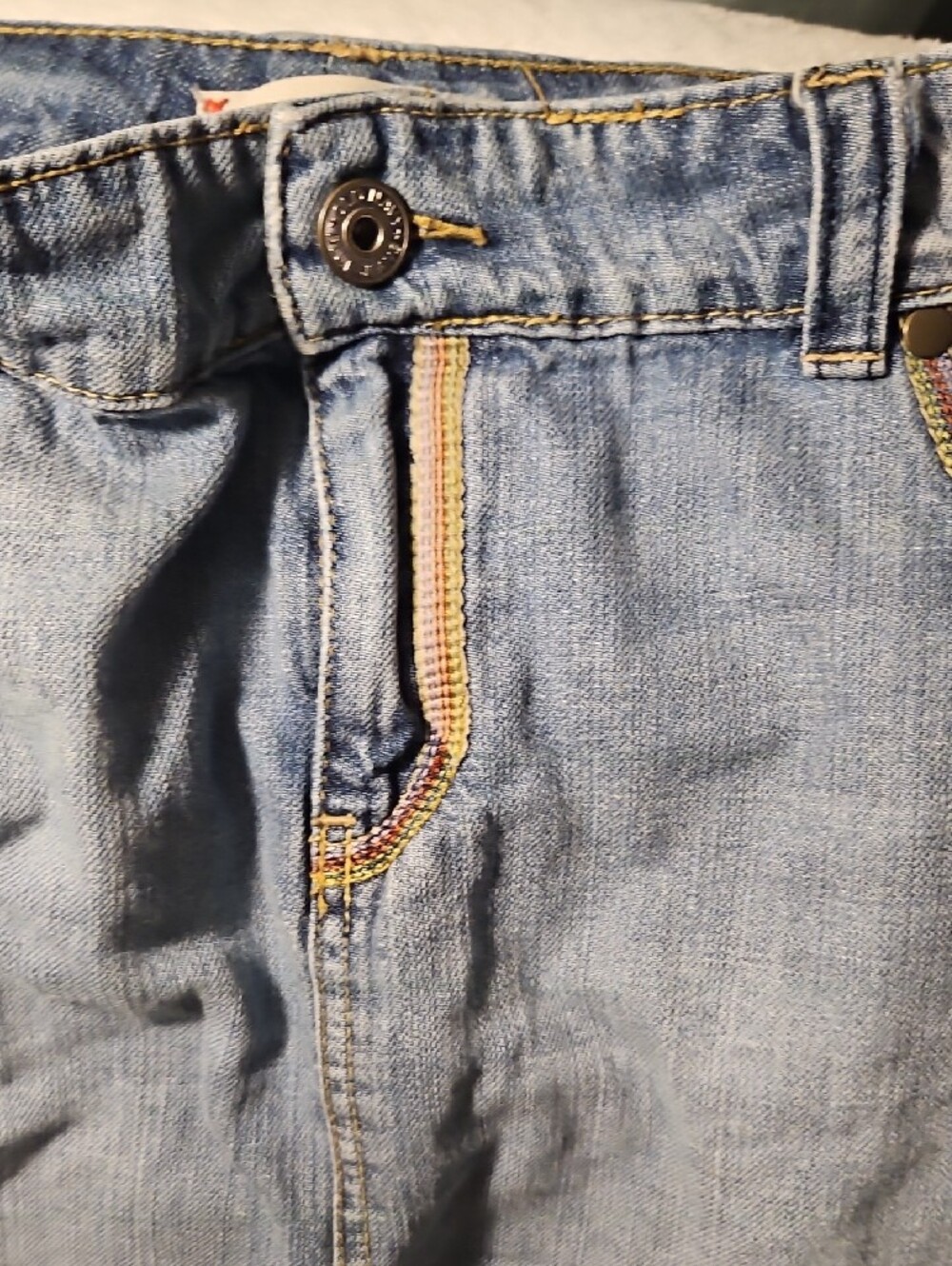 Old Navy Light Blue Denim Mini Skirt with Contrast Stitching - Picture 5 of 10